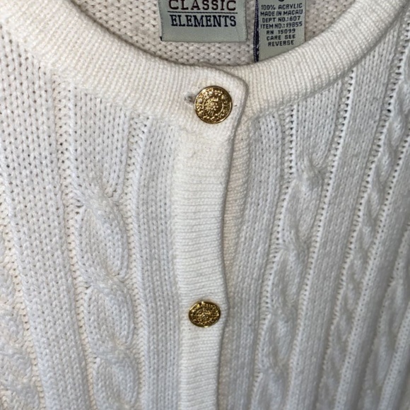 classic elements white cable knit sweater - Picture 2 of 3